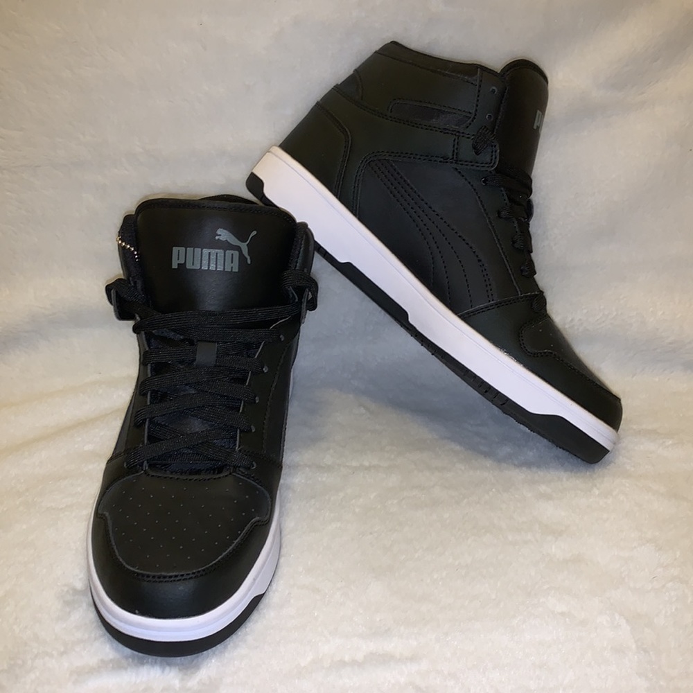 Puma Men’s Rebound Layup SL Shoes Size 10 Puma Black-Castlerock-White New W/Box.